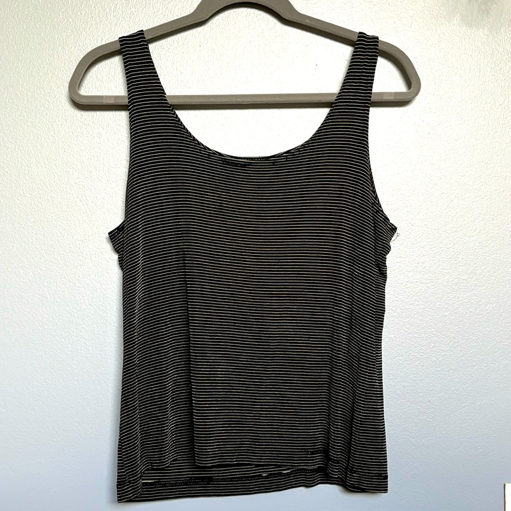 Chicos Black & White Stripe Travelers Tank.  Size 2